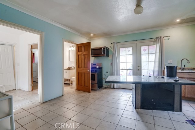 kitchen/living room in garage