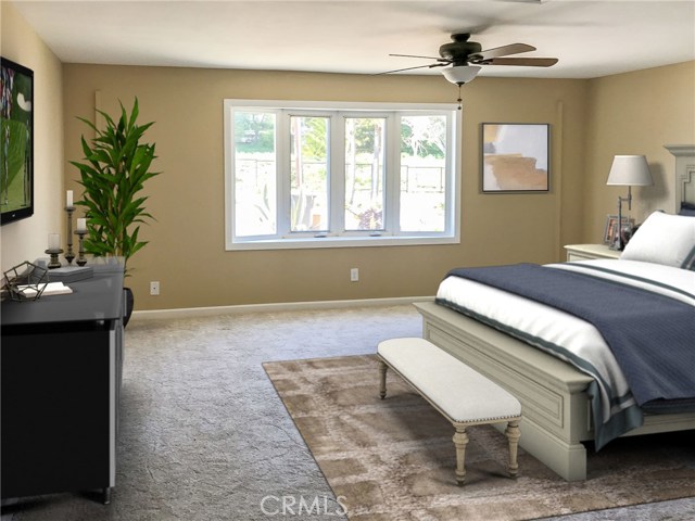 Multi purpose room used as a bedroom- photo staged-furniture not included