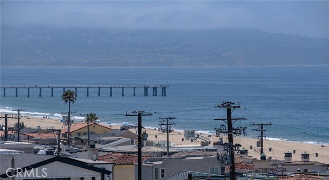 Hermosa Beach Pier view and dry sand