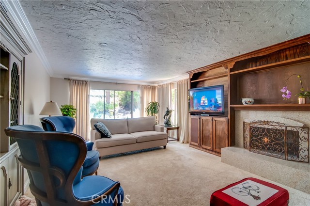 Family Room with Fireplace and Bookcase/Entertainment Center