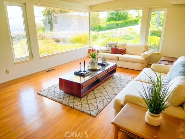 The Living Room has views of the harbor.