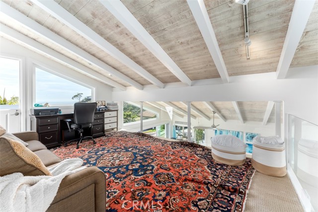 Loft/office with sofa bed and ocean views