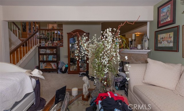 Looking up to dining room.