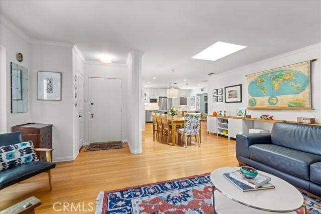 Entry and view towards kitchen - notice crown moldings