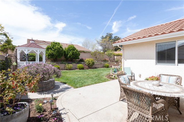 The backyard patio is available for outside entertaining.