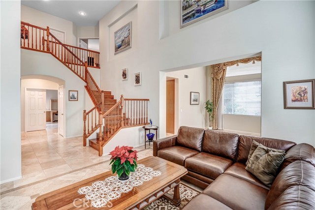 Living room, solid oak wood staircase to second level