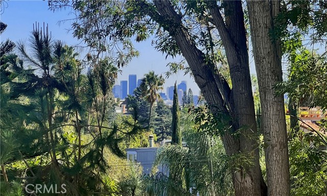 Peek-a-boo view of DTLA from living room front window