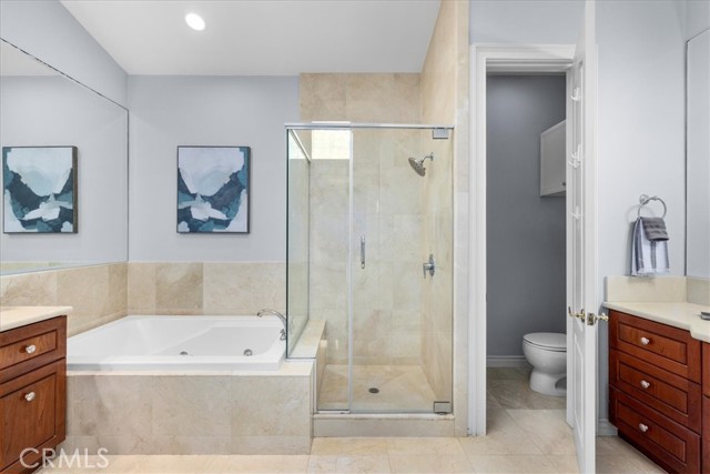 Spacious master bathroom