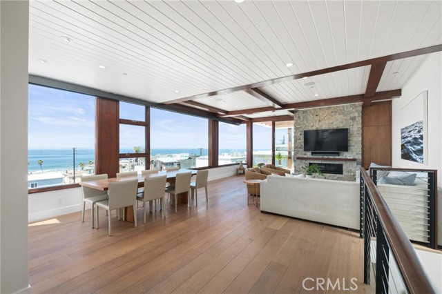 Open Floorplan looking NW at Living and dining room