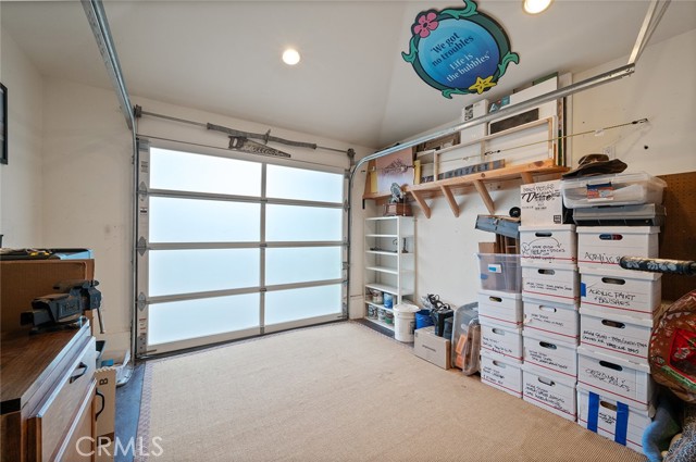 Garage converted to storage and laundry room