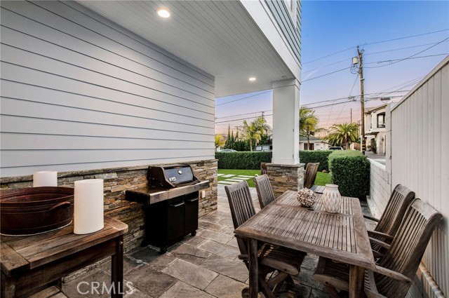 Barbecue and dining patio.