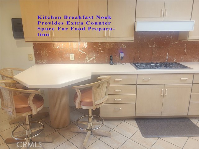 Kitchen Breakfast Nook Provides Extra Counter Space For Food Preparation