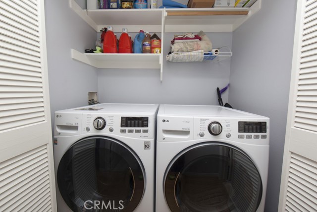 Upper level laundry closet