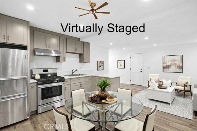 Virtually Staged kitchen and Living Room
