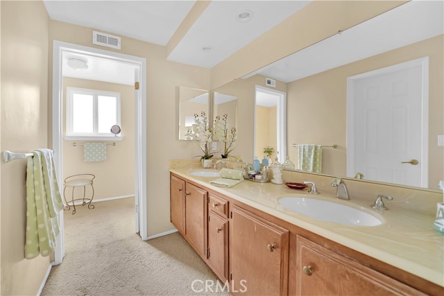 Master Bath Step-Up Bathroom with Dual Sinks, walk in closet and a Roman Soaking Tub with Shower