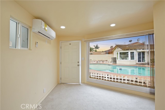 Guest house has a view of the pool