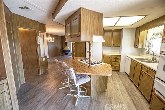 Center cook area in bright kitchen