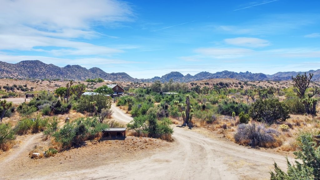 View from home looking toward the barn and the Sawtooth Mountains.