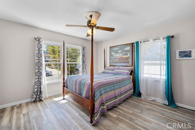 Entry level bedroom #2 faces backyard.