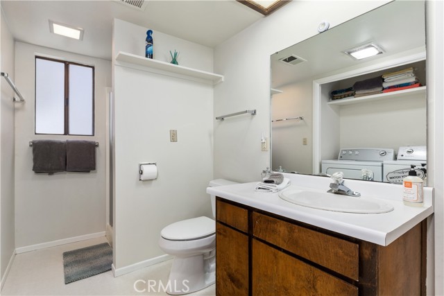 Downstairs bathroom with walk-in shower.