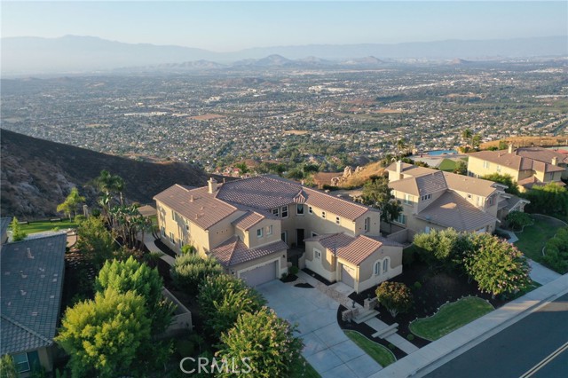 Aerial view of the front of the home