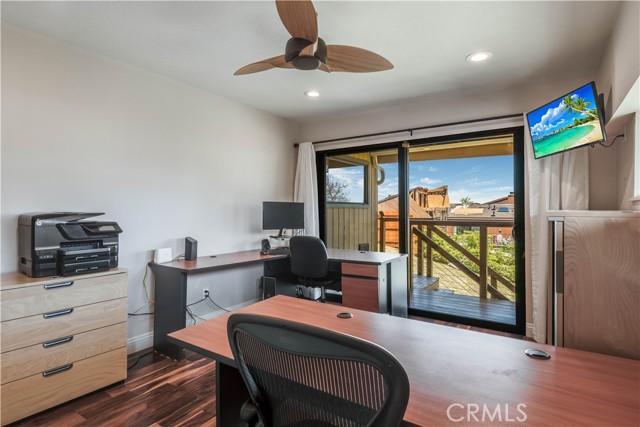 Bedroom with view being used as an office