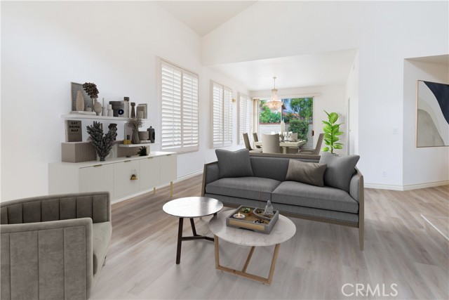 Virtually Staged Living and Dining Room