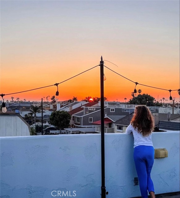 Sunset view of roof top deck