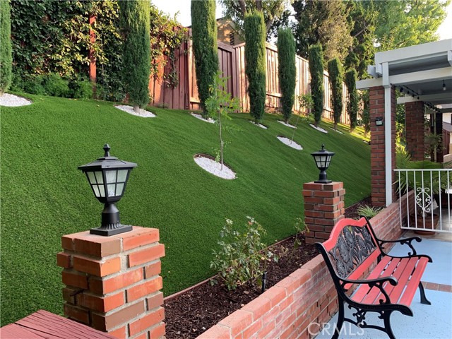 side yard w/ artificial grass