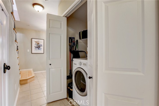 Washer and Dryer closet located on the lower level