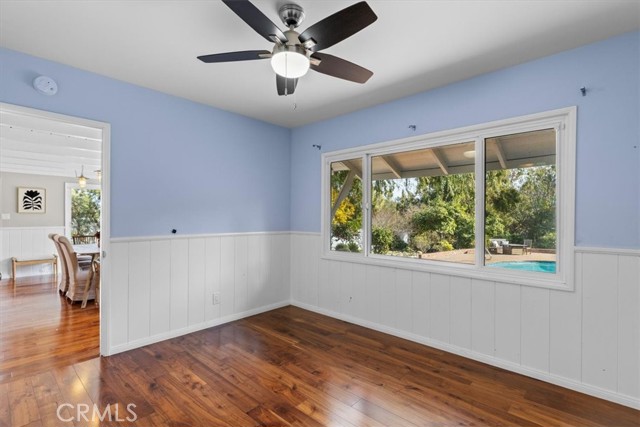 Another view of bedroom #3 with views of the backyard,