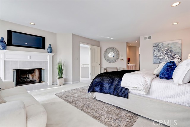Master suite with fireplace