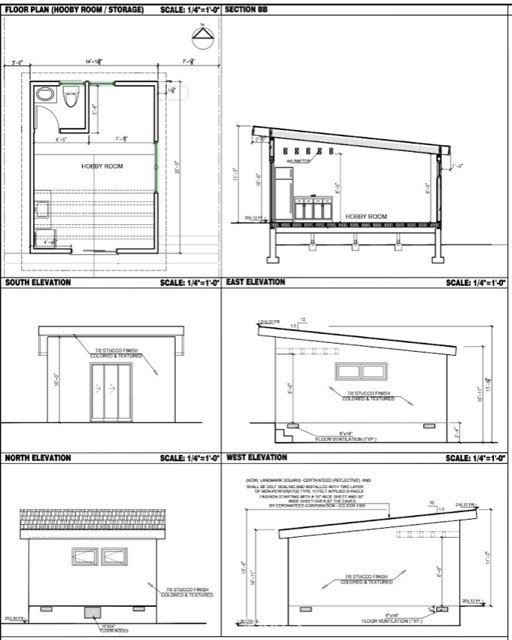 Detached bonus room with powder bath