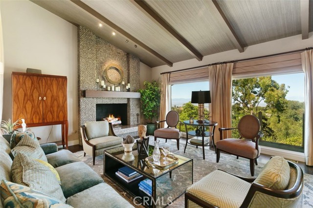 Formal Living Room with fireplace & big views