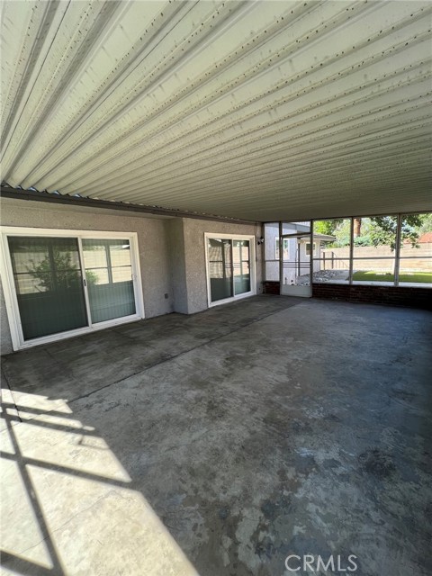 Enclosed patio area