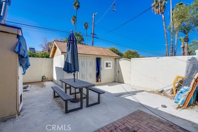 back patio area next to garage