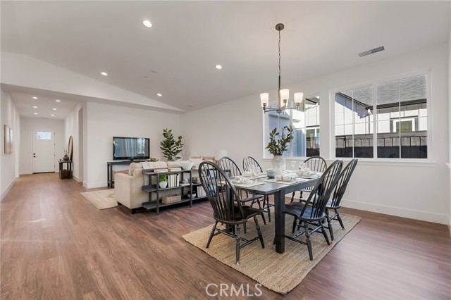 Living and dining areas open to each other