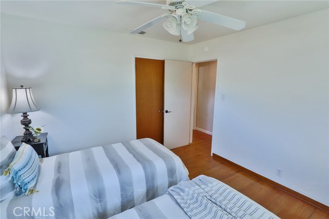 There is a full closet behind the door.