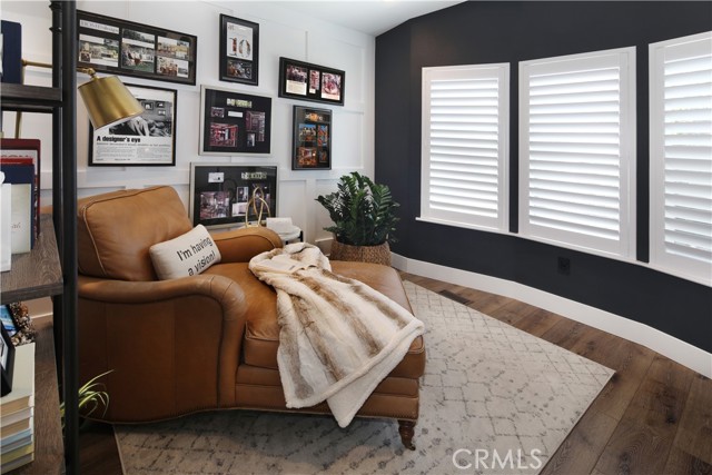 Third bedroom is built out as a stylish office.
