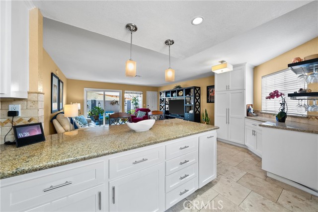 Breakfast bar with custom lighting