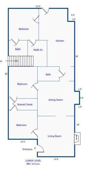 Downstairs floorplan.