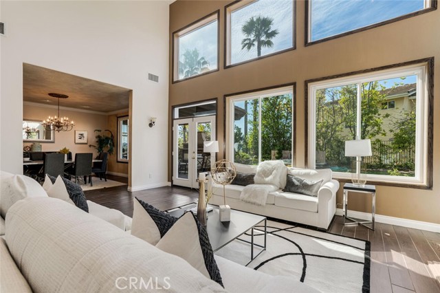 Living room with view leading to dining room