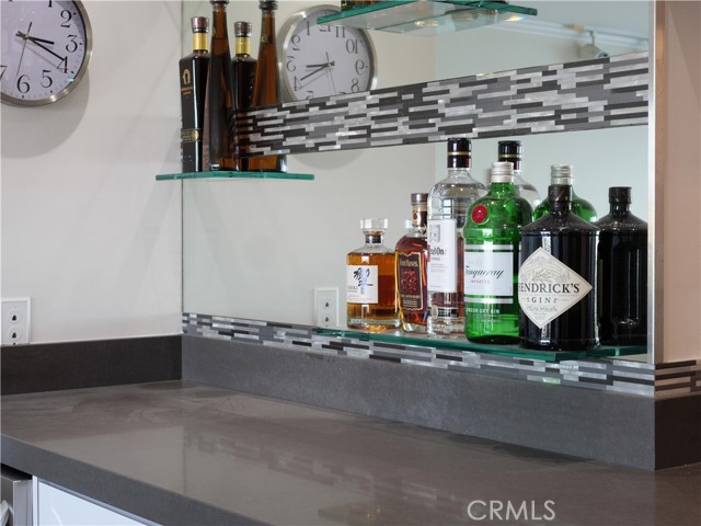 Upgraded Quartz Countertops on the Wet Bar