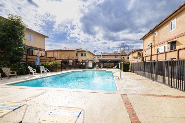 Community pool for relaxing underneath the hot summer sun