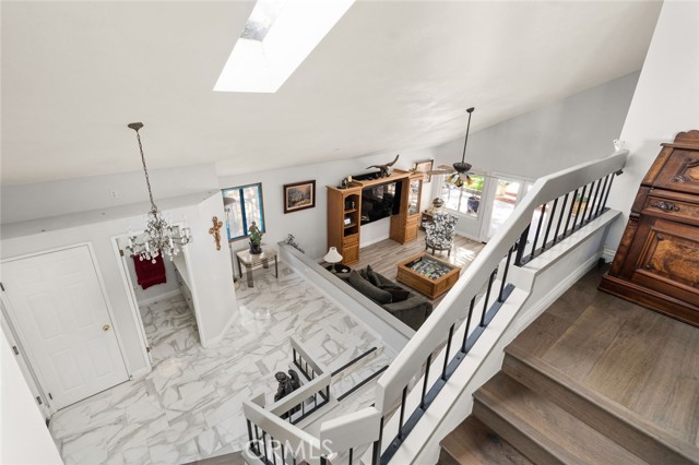 Skylight & overview of downstairs