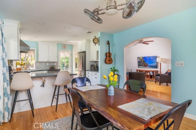 Dining area open to kitchen.