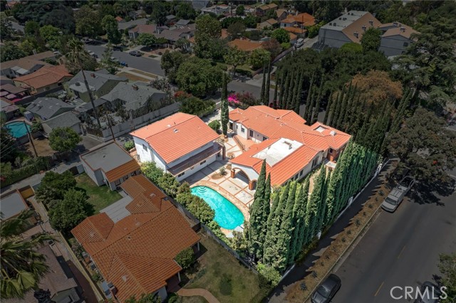 Aerial View of This Almost 3,000 Square Foot Home on Nearly 1/3 Acre With An Apartment (ADU) and Swimming Pool