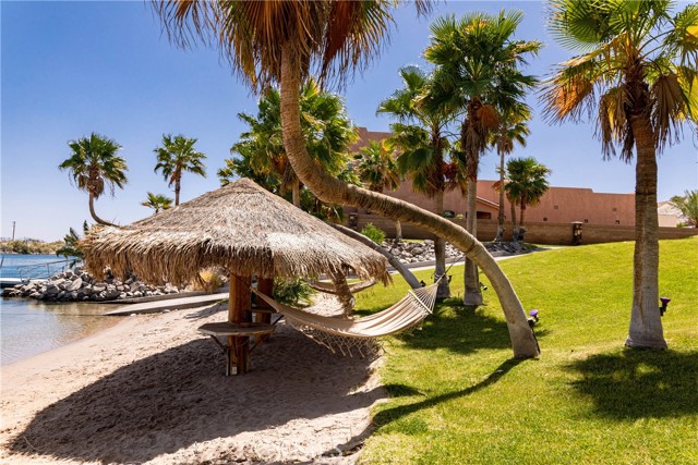 Backyard view of private beach.