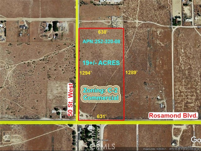 50 W On Rosamond Boulevard, Rosamond, California 93560, ,Land,For Sale,50 W On Rosamond Boulevard,CRSR19209595