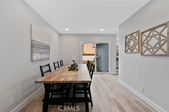 Dining room w/ slider to backyard